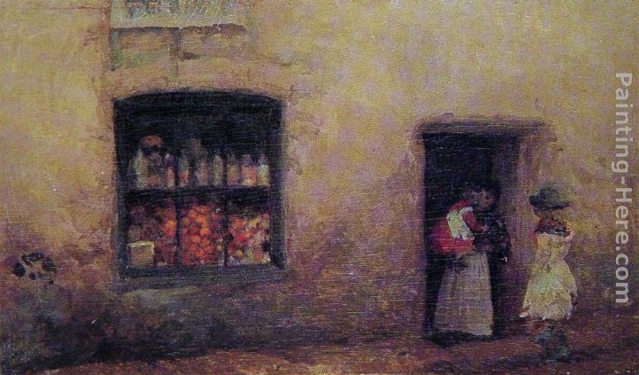 An Orange note  the Sweet-shop painting - James Abbott McNeill Whistler An Orange note  the Sweet-shop art painting
